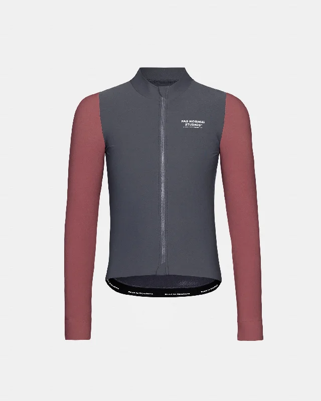 bicycle sidewall tape-Mechanism Long Sleeve Jersey - Dark Navy - Dusty Mauve