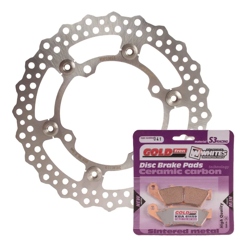 bicycle climbing tires-BRAKE DISC & PAD FRONT KIT - KAW KX250F 06-14 - WAVE