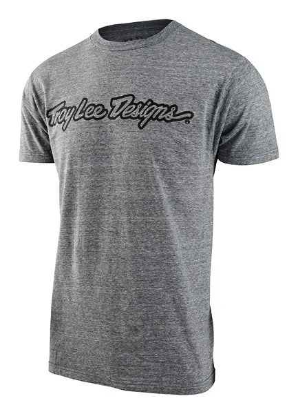 bicycle aluminum frame-Troy Lee Designs Signature Short Sleeve Tee - Ash Heather