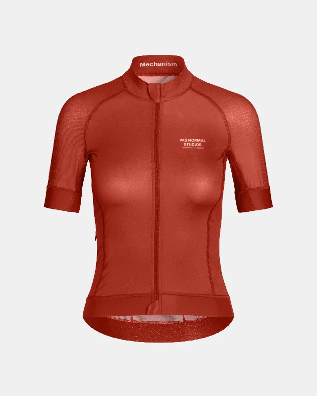 bicycle carbon tires-Women's Mechanism Jersey - Deep Red