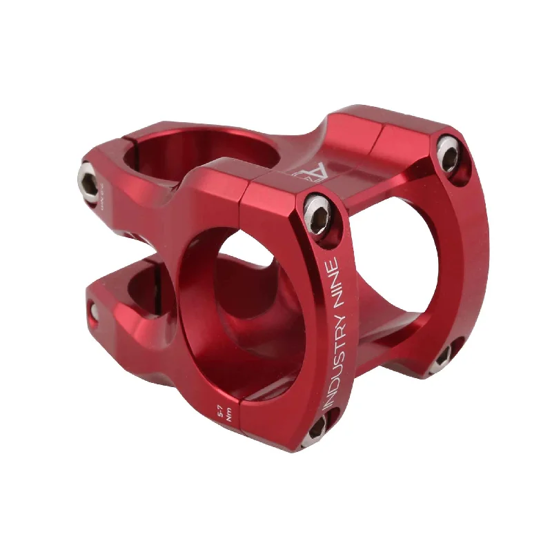 bicycle mirror frame-Industry Nine A318 Stem (31.8) 30mm Red