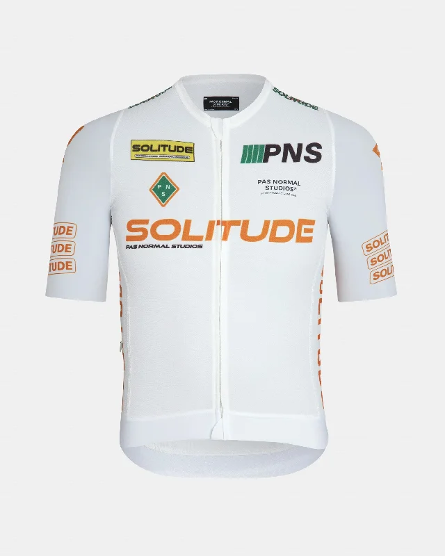 bicycle downhill frame-Solitude Logo Jersey - White