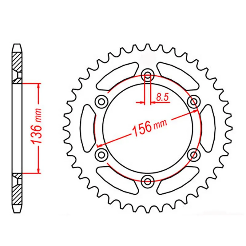 bicycle handlebar flex-MTX 822 Steel Rear Sprocket #520 (52T) (11-415-52)