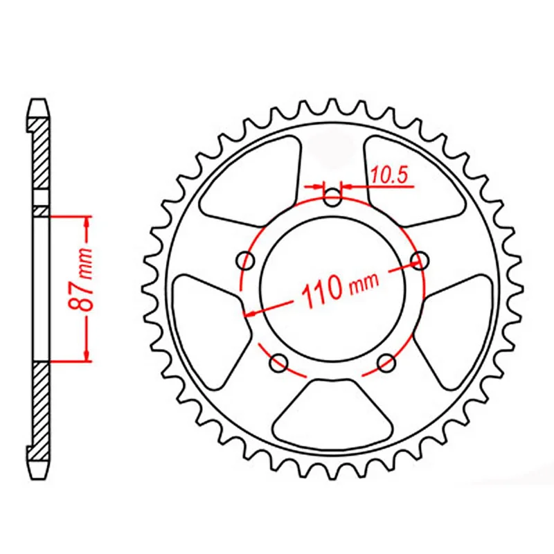 bicycle chain checker-MTX 829 Steel Rear Sprocket #530 (42T) (11-27A-42)