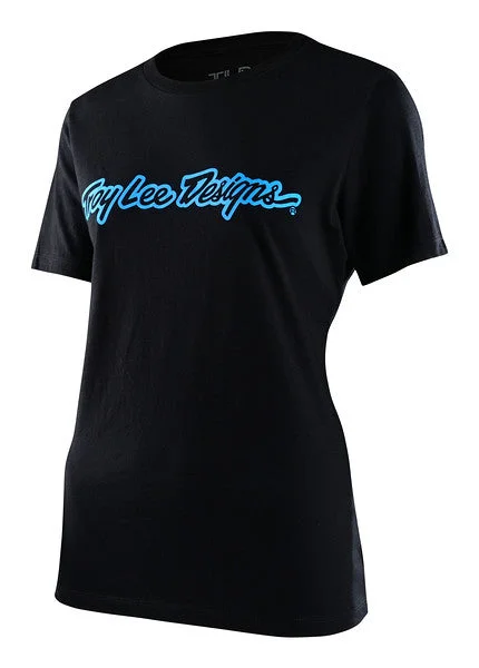 bicycle lever tires-Troy Lee Designs Signature Short Sleeve Tee - Womens - Black