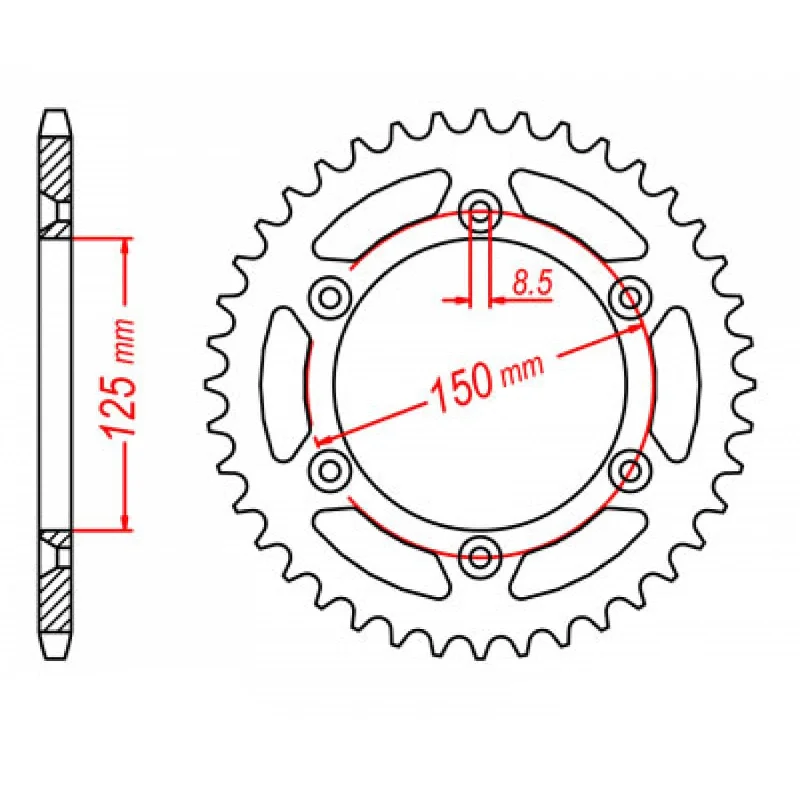 bicycle rotor shield-MTX 897 Steel Rear Sprocket #520 (52T) (11-KM1-52)