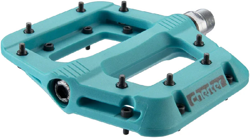 bicycle battery frame-RaceFace Chester Pedals - Platform Composite 9/16"Turquoise Replaceable Pins