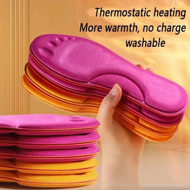 bicycle gear tires-2Pairs Self Heating Insoles Thermostatic Thermal Insole Massage Memory Foam Arch Support Shoe Pad Heated Pads Winter Men Women