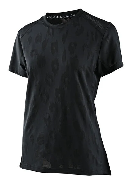 bicycle chainstay length-Troy Lee Designs Lilium Short Sleeve MTB Jersey - Womens - Jacquard - Black