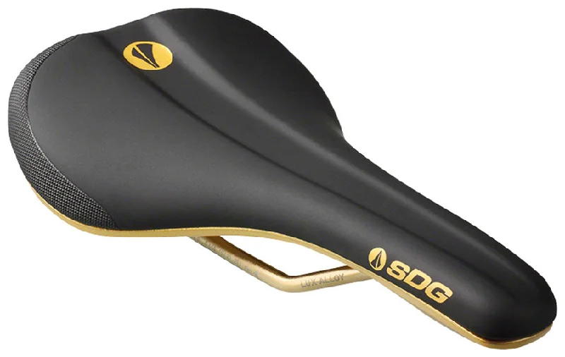 bicycle pedal guard-SDG Bel-Air V3 Galaxic Saddle Lux Rails Black/Gold