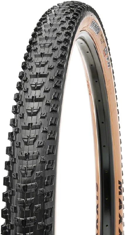 bicycle wheel build-Maxxis Rekon Plus Tire - 27.5 x 2.80 Tubeless Folding BLK/Dark Tan 3C MaxxTerra EXO