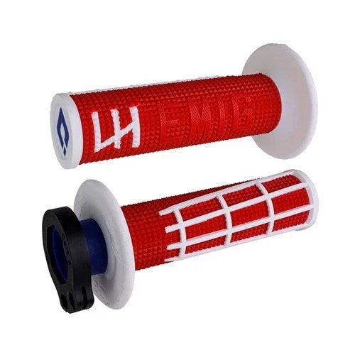 bicycle race frame-ODI MX V2 EMIG 2.0 LOCK ON GRIP  2T/4T - RED/WHITE