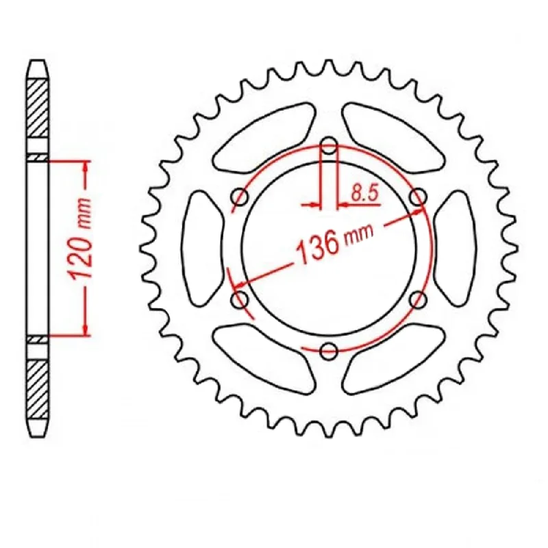 bicycle pad tires-MTX 846 Steel Rear Sprocket #520 (44T) (11-191-44)