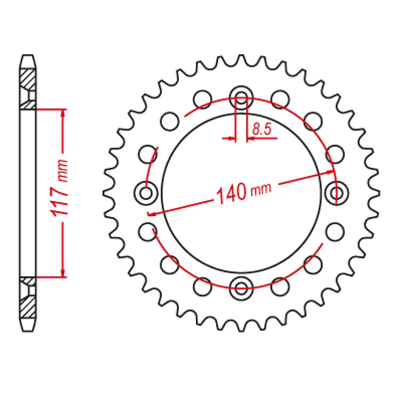 bicycle tire swap-MTX 831 Steel Rear Sprocket #428 (46T) (11-39K-46)