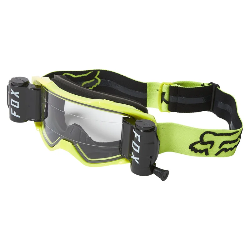 bicycle valve shield-Fox Racing VUE Stray Roll Off Goggle - Black-Yellow