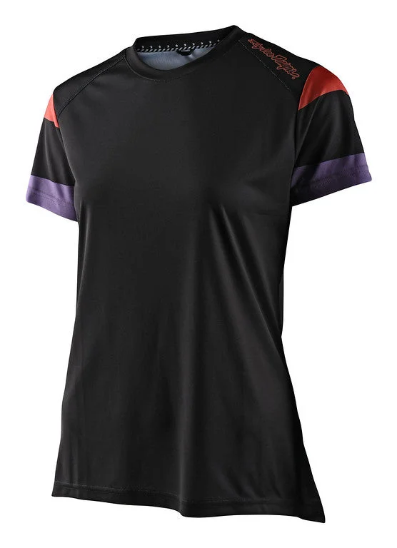 bicycle head angle-Troy Lee Designs Lilium Short Sleeve MTB Jersey - Womens - Rugby - Black