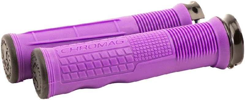 bicycle health tracker-Chromag Format Grips - Purple Lock-On