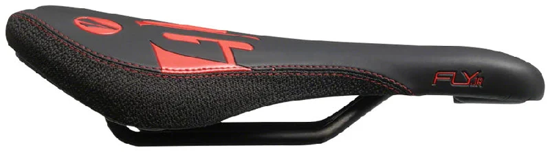 bicycle tool holder-SDG Fly Jr Saddle Steel Rails - Blk/Red