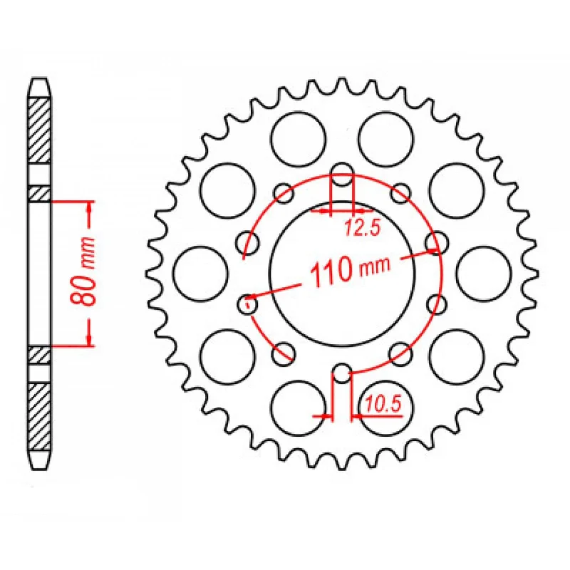 bicycle paint sealant-MTX 1334 Steel Rear Sprocket #525 (45T) (11-MC8-45)