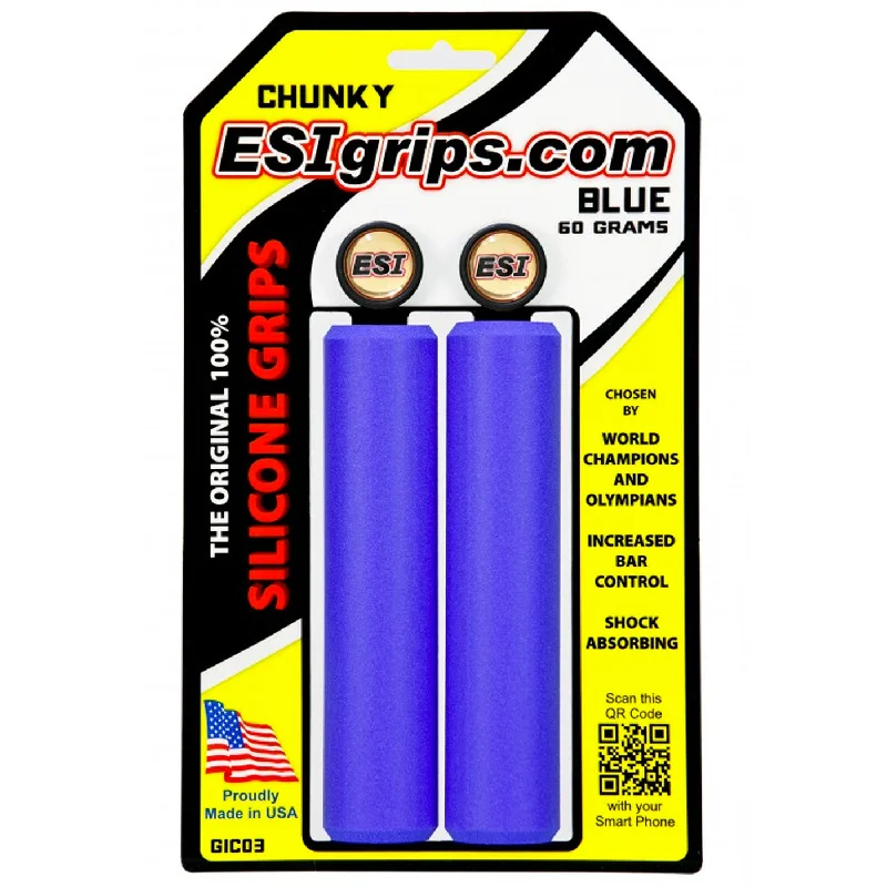 bicycle indoor tires-Manopole Esigrips Chunky - Blu