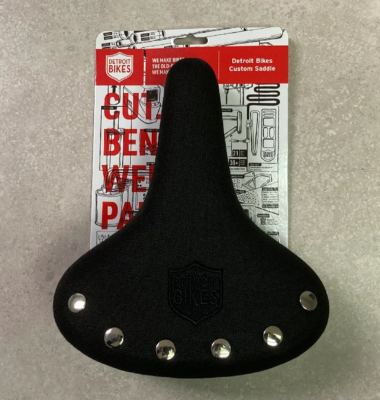 bicycle repair frame-Detroit Bikes Branded Saddle (Wide)