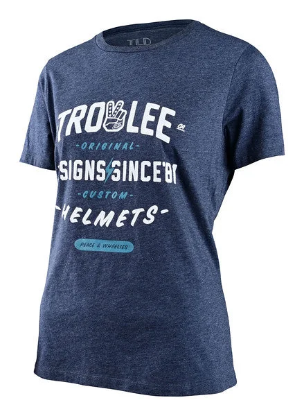 bicycle assembly tires-Troy Lee Designs Roll Out Short Sleeve Tee - Womens - Navy Heather