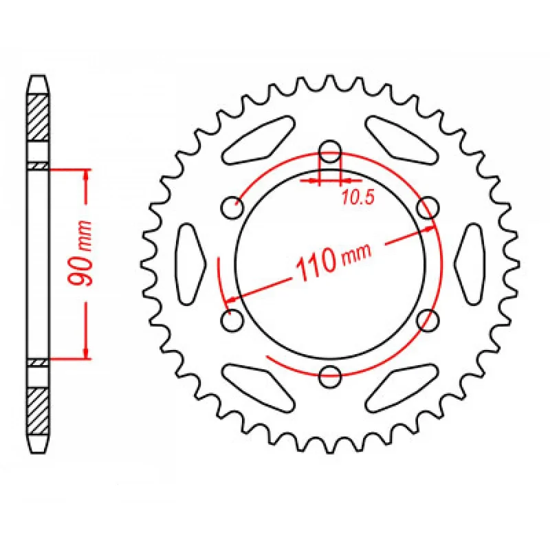 bicycle horn frame-MTX 850 Steel Rear Sprocket #530 (34T) (11-256-34)