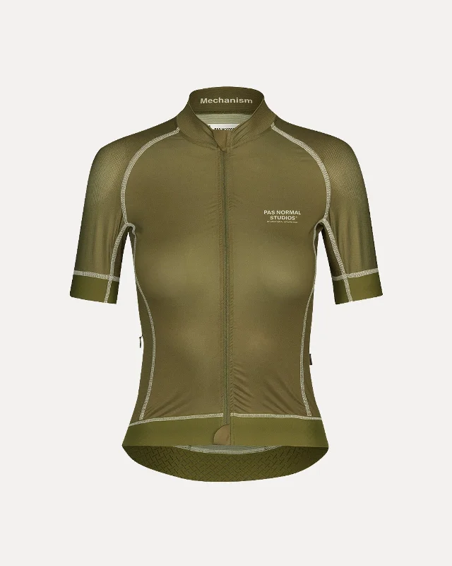 bicycle lever guard-Women's Mechanism Jersey - Deep Green