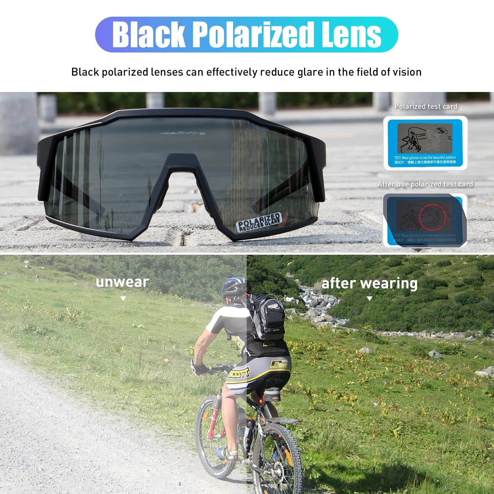 bicycle handlebar swap-New Kapvoe Polarized Cycling Glasses Mountain Road Bike Cycling Goggles Men Sunglasses Eyewear Windproof Sport Bicycle Glasses