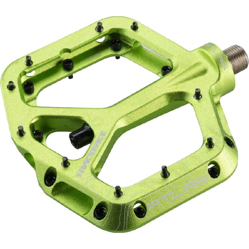 bicycle rotor cleaner-Atlas Platform Pedal: 9/16 - Green