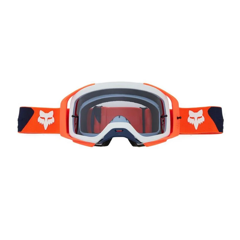 bicycle stand clamp-Fox Racing Airspace Core Goggle - Smoke - Navy-Orange