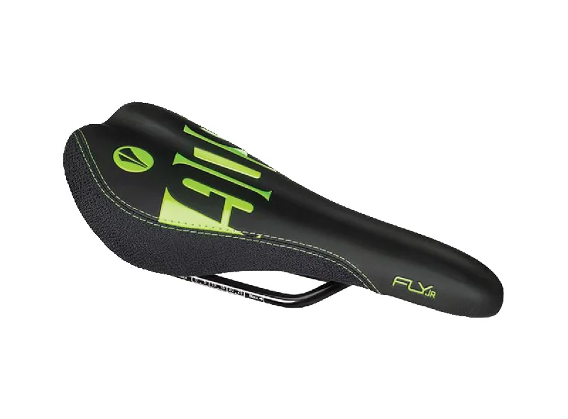 bicycle tire compound-SDG Fly Jr Children's Saddle - Black-Neon Green-Green