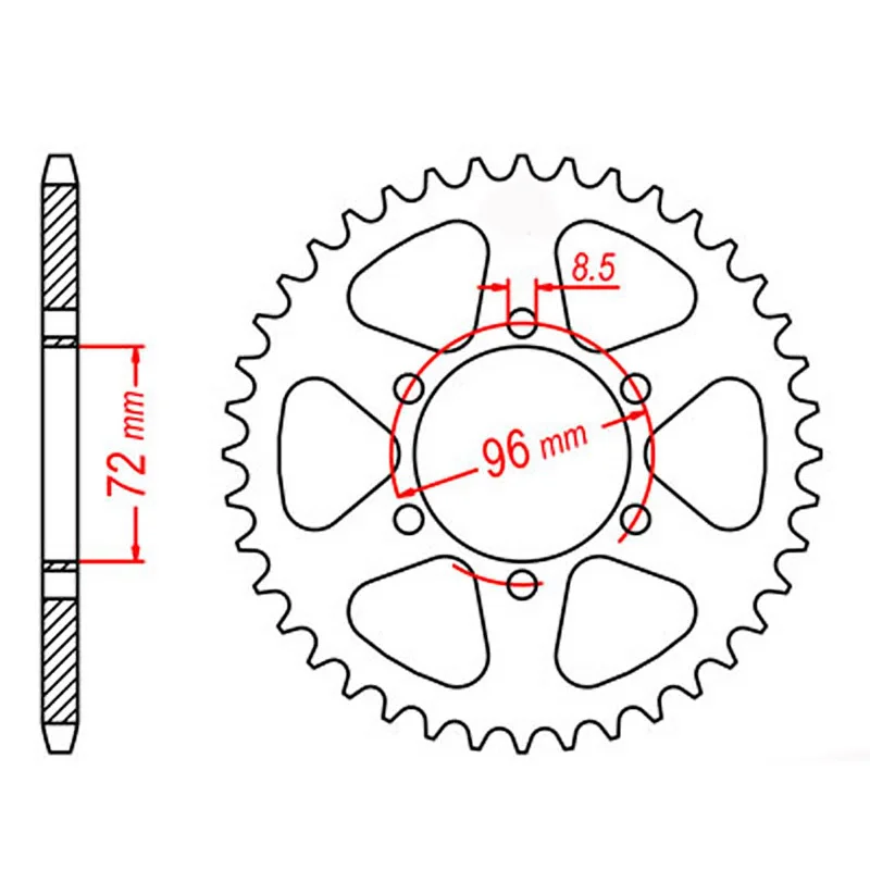 bicycle frame size-MTX 820 Steel Rear Sprocket #520 (42T) (11-324-42)