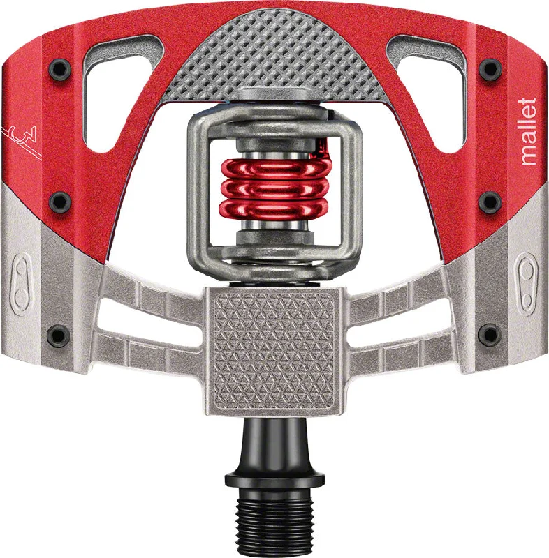 bicycle seatpost tires-Crankbrothers Mallet 3 Pedals - Dual Sided Clipless Platform Aluminum 9/16" Raw /Red