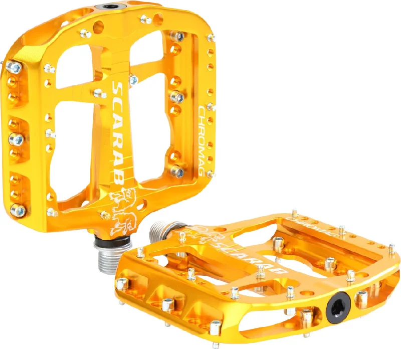 bicycle chainstay length-Chromag Scarab Pedals Gold