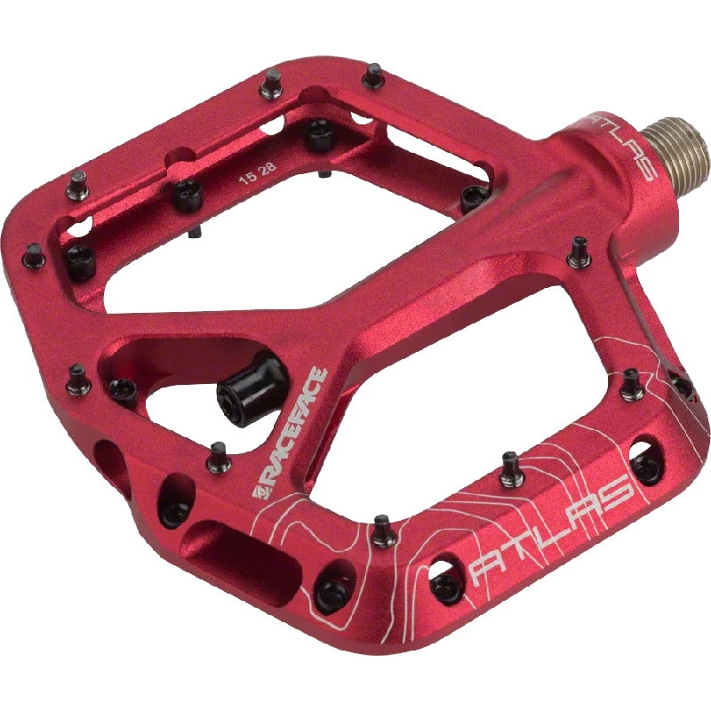 bicycle cleaner wipe-Atlas Plat Pedals 9/16 - Red