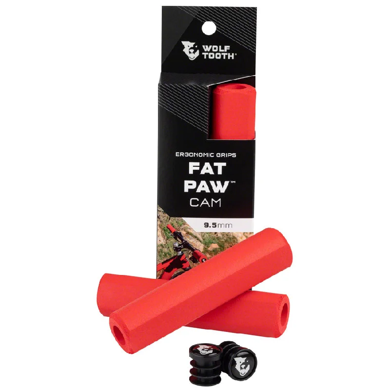 bicycle tire tape-Wolf Tooth Fat Paw Cam Grips - Red