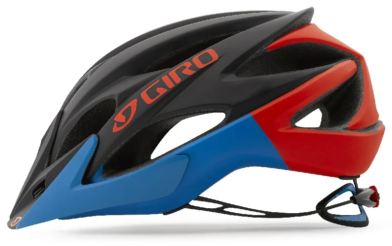 bicycle handlebar shape-Giro XAR MTB Helmet - Matt Black-Red-Blue