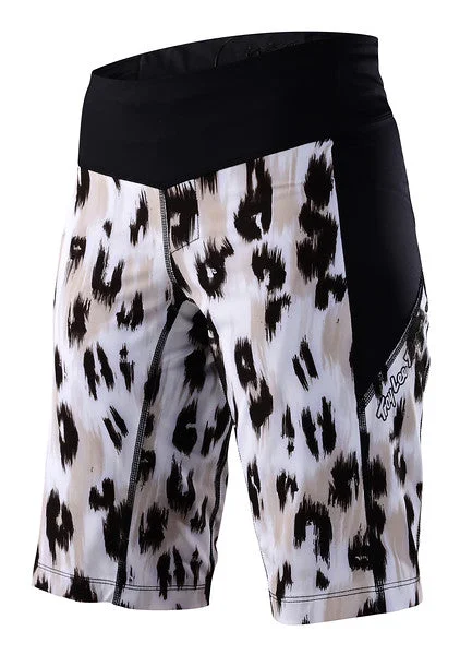 bicycle jump frame-Troy Lee Designs Luxe Short - Shell - Womens - Wild Cat - White - 2023