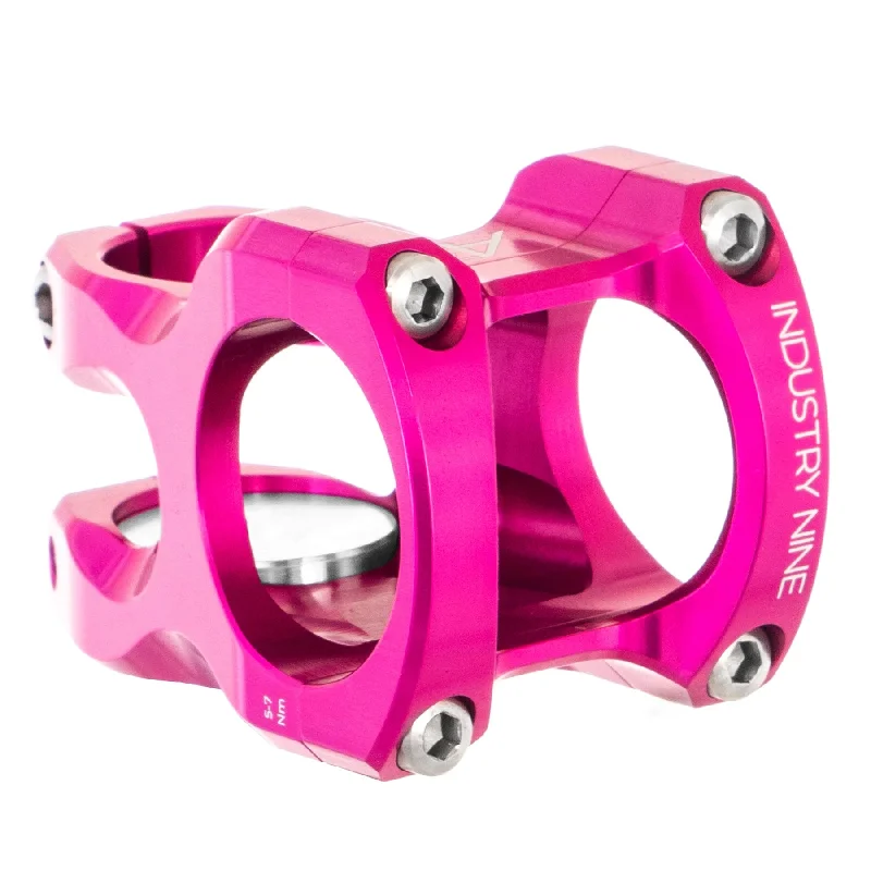 bicycle shoe compatibility-Industry Nine A35 Stem (35.0) 32mm Pink