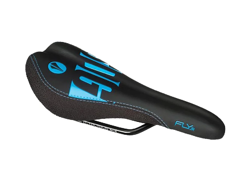 bicycle pad replacement-SDG Fly Jr Children's Saddle - Black-Cyan-Cyan