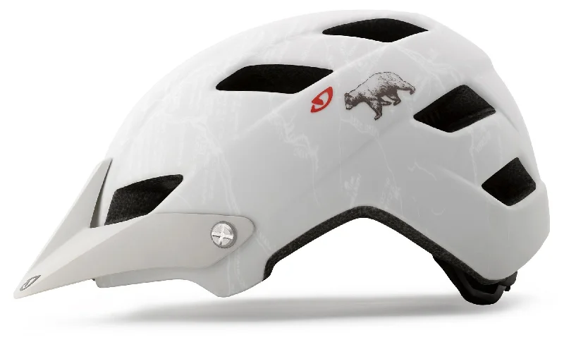 bicycle handlebar wrap-Giro Feature XC Helmet - Matt White CA Bear