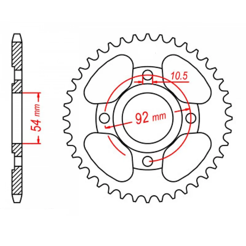 bicycle cable routing-MTX 835 Steel Rear Sprocket #428 (44T) (11-5H0-44)