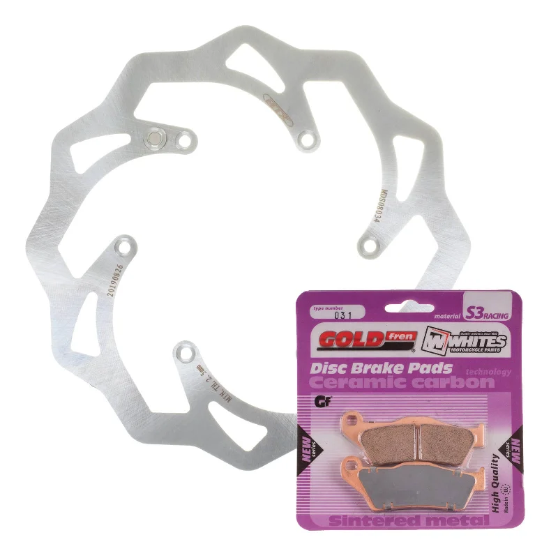 bicycle track frame-BRAKE DISC & PAD FRONT KIT - HUS TE300 14-18 - WAVE