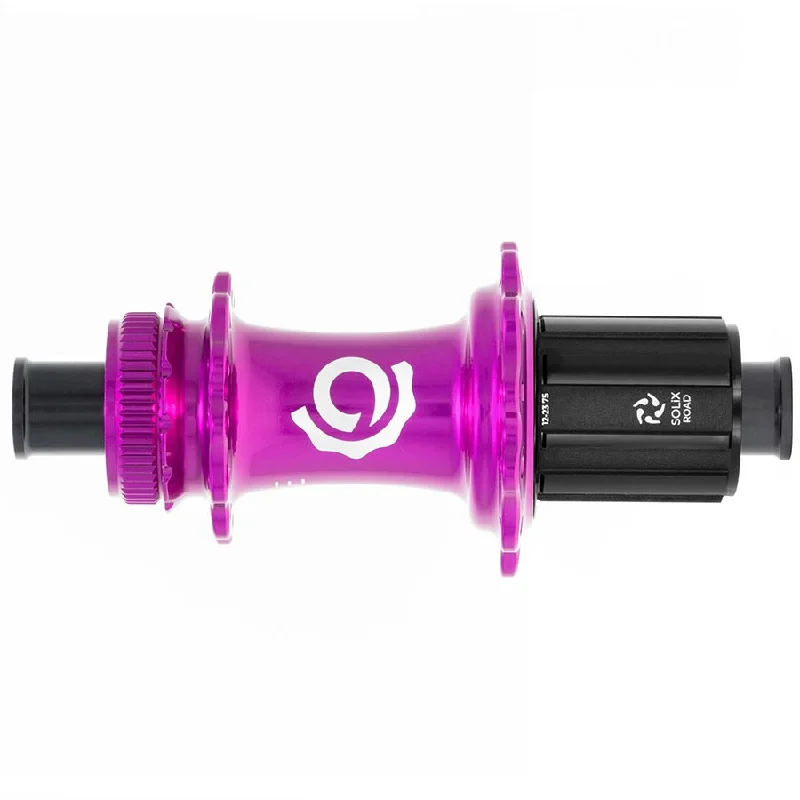 bicycle lightweight tires-Industry Nine Solix G Classic Rear HG11 Disc Hub Rear 24H 12mm TA 142mm Shimano HG 11 Purple