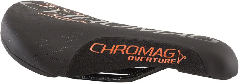 bicycle electric frame-Chromag Overture Saddle 243 x 136mm Unisex 279g Black/Orange