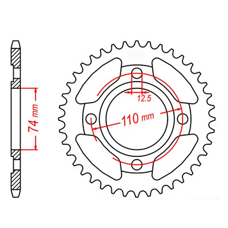 bicycle aluminum frame-MTX 854 Steel Rear Sprocket #530 (39T) (11-1J3-39)