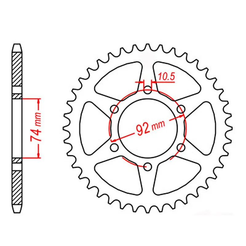 bicycle retro frame-MTX 856 Steel Rear Sprocket #530 (45T) (11-4V8-45)