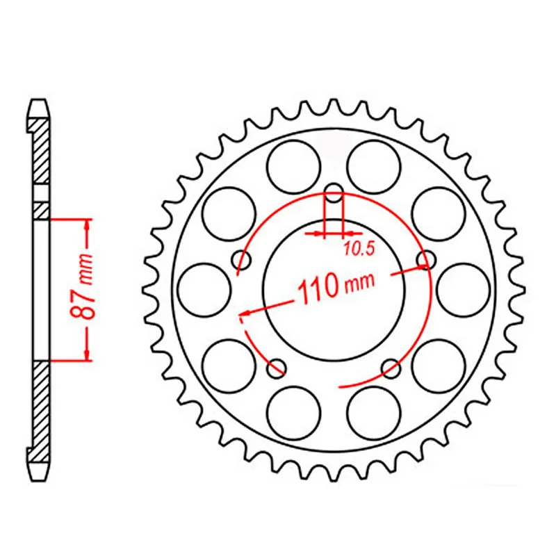 bicycle trail angle-MTX 807 Steel Rear Sprocket #525 (44T) (11-33C-44)