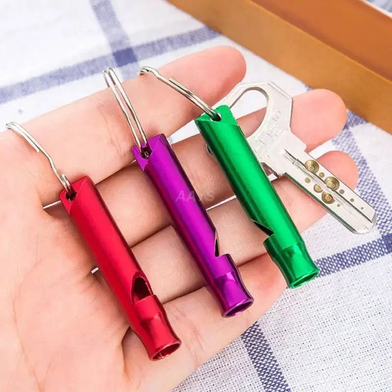 bicycle valve stem-1Pcs Multifunctional Aluminum Emergency Survival Whistle Keychain For Camping Hiking Outdoor Tools Training Whistles Of Survival